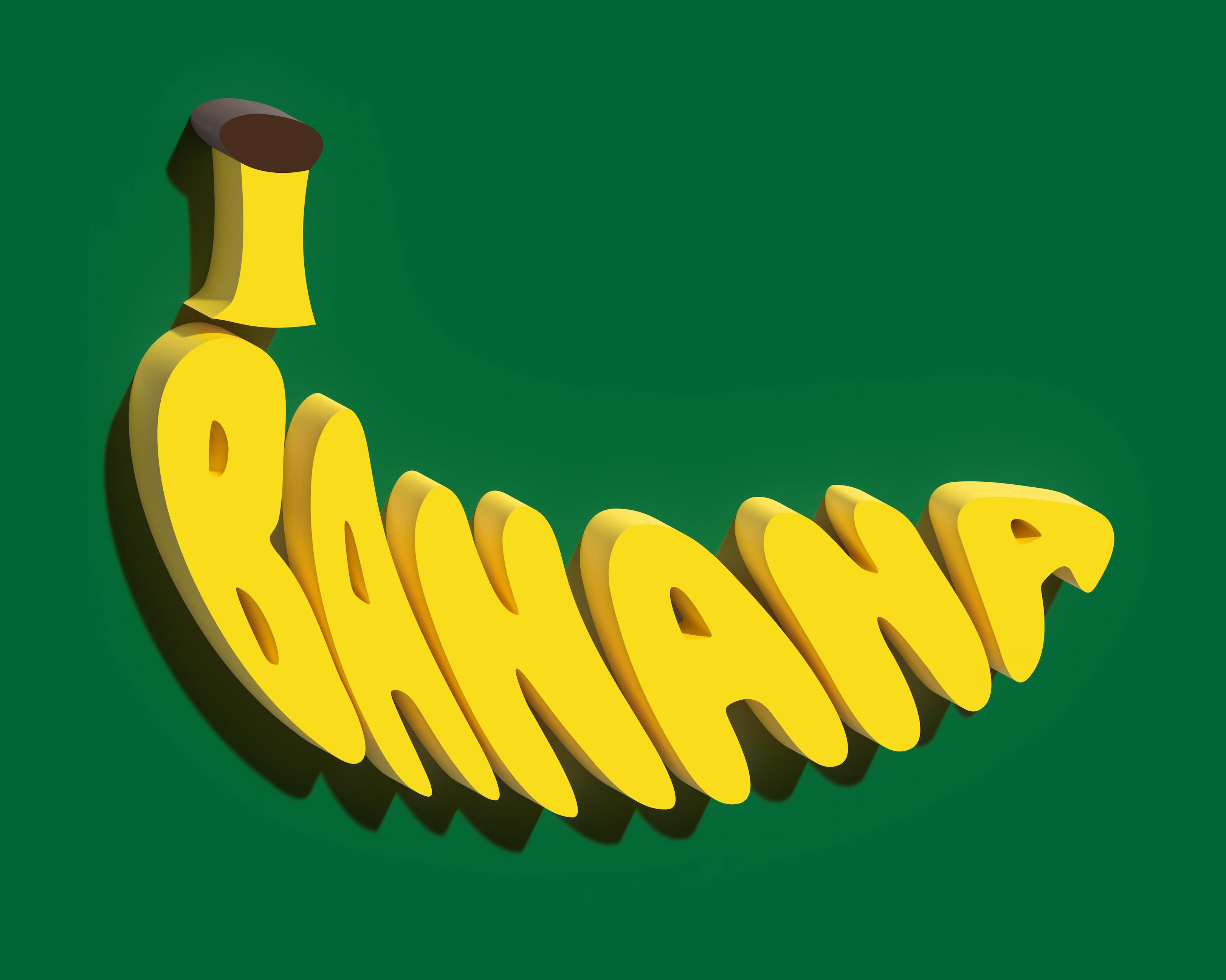 Banana 3D Typography